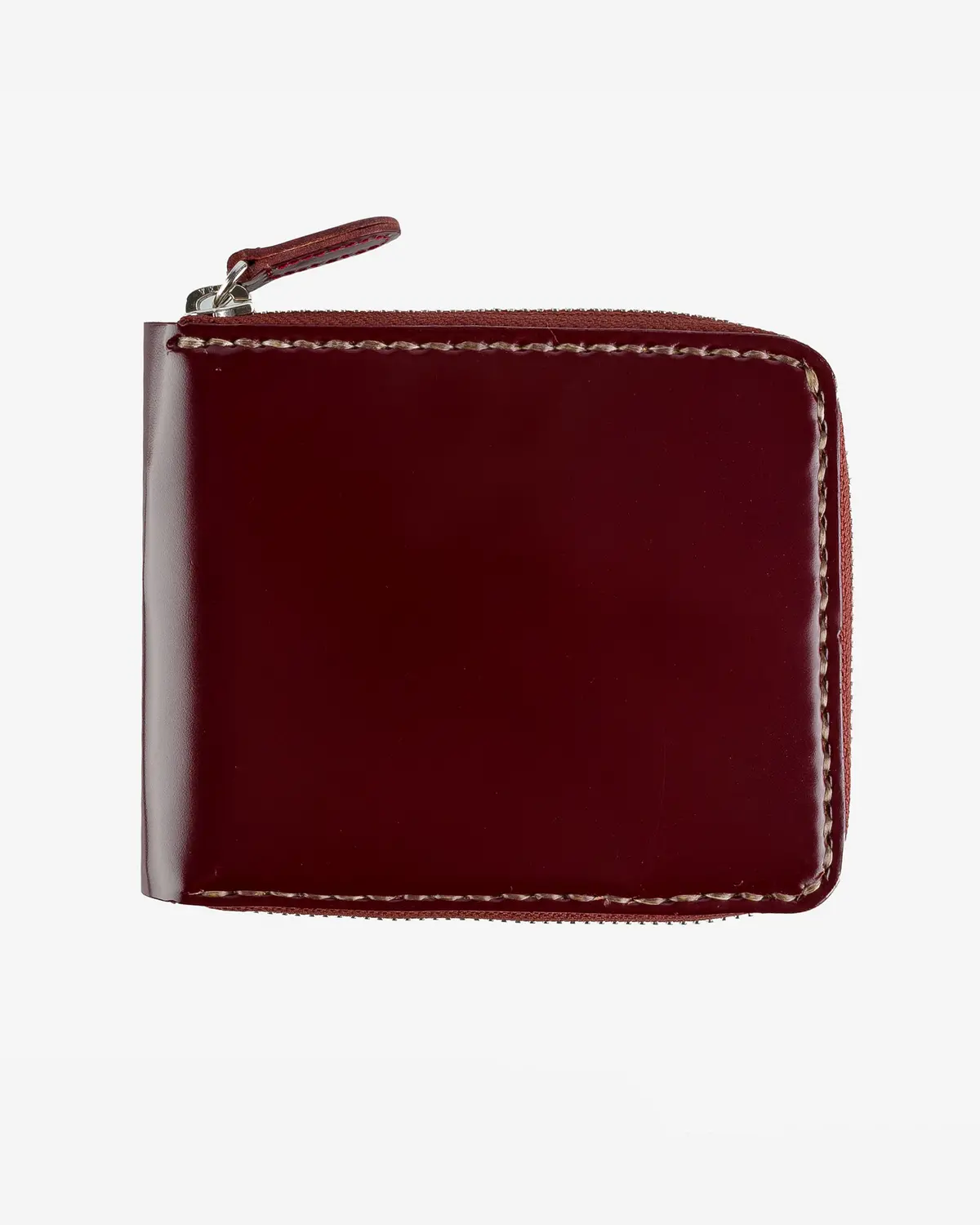 Zip-Secured Shell Cordovan Wallet - Oxblood 1