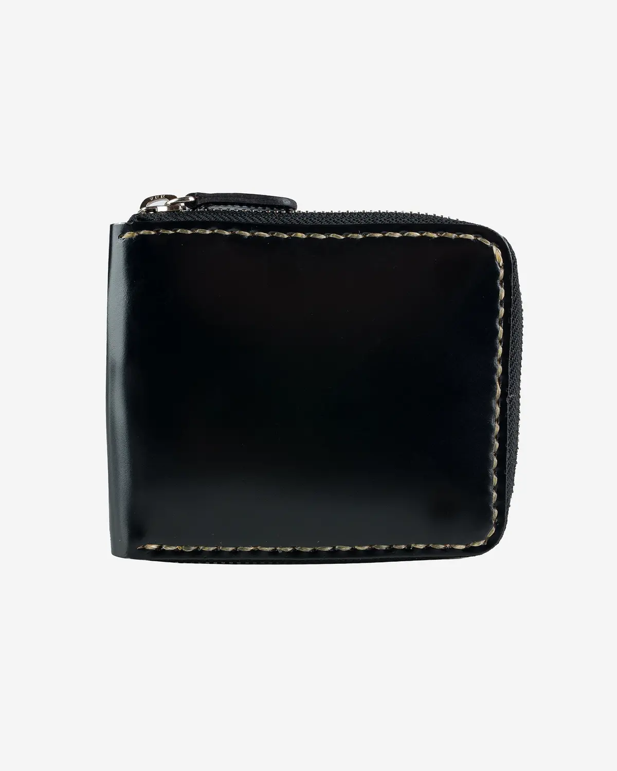 Zip-Secured Shell Cordovan Wallet - Black 1