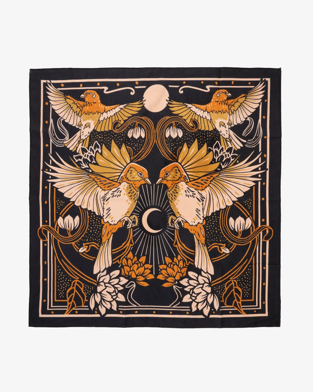 Felix Green Organic Cotton "Aviary" Bandana - Black 1