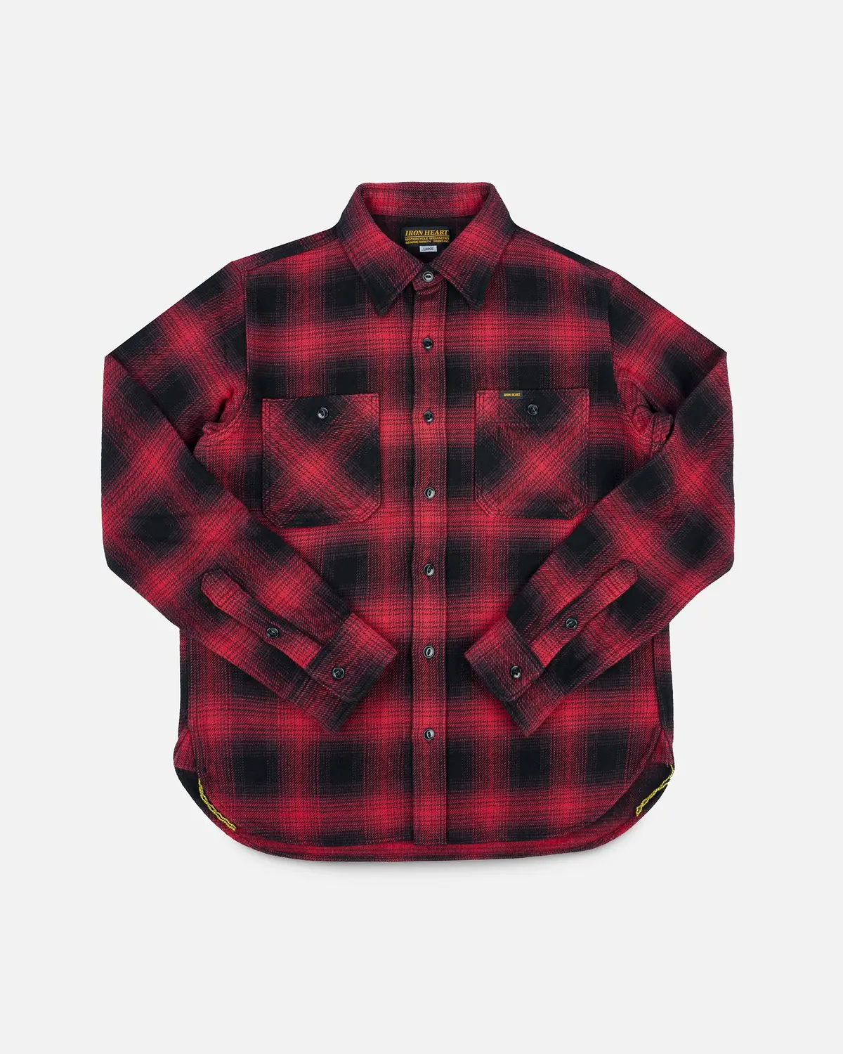 Ultra Heavy Flannel Ombré Check Work Shirt - Red/Black 1