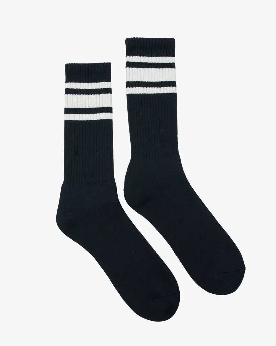 Decka Showatabé '80S Skater Socks - Black X Ecru 1