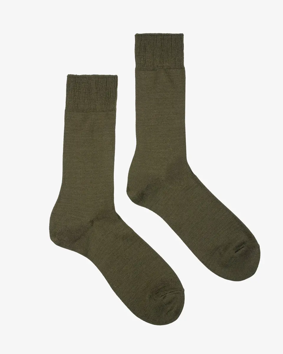 Decka Showatabé Giza Cotton Mercerized Socks - Olive 1