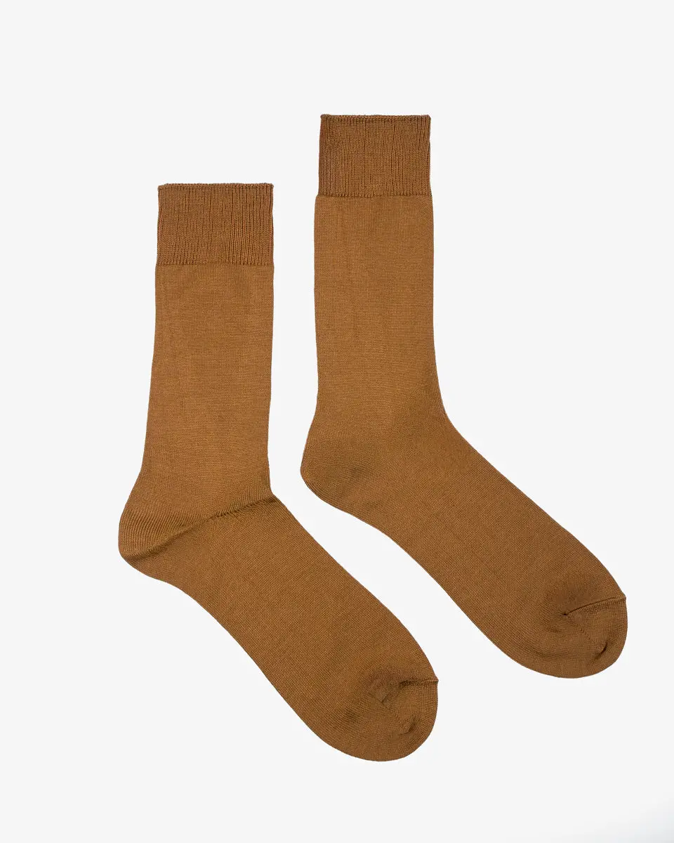 Decka Showatabé Giza Cotton Mercerized Socks - Camel 1