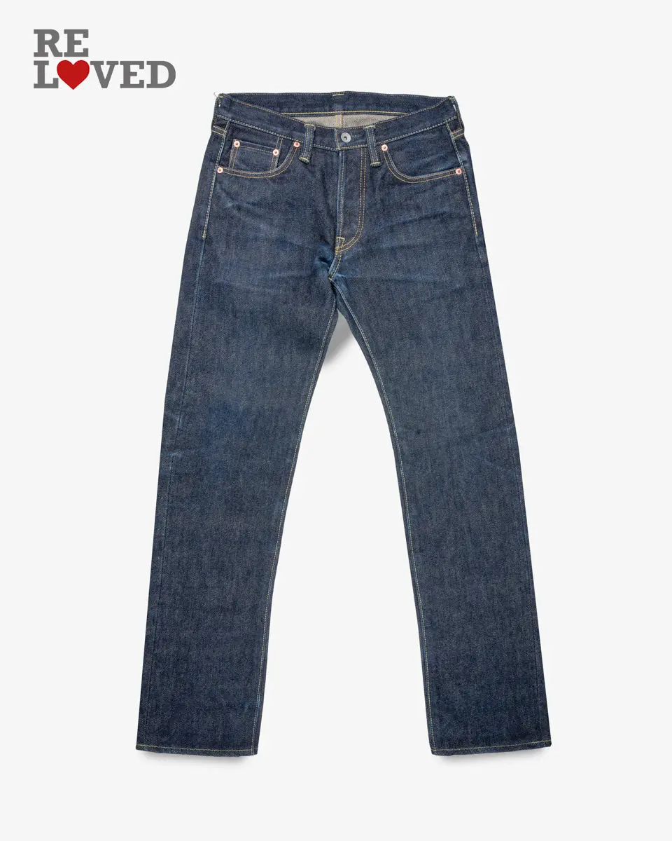 21Oz Selvedge Denim Slim Tapered Cut Jeans - Indigo (Ih-777S-21) Tag 31, Hemmed To 33.5" 1