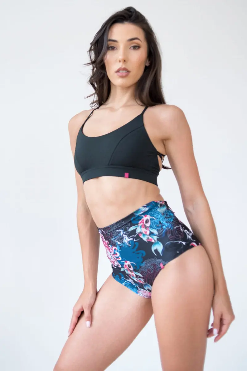 Pole Addict High Waisted Shorts - Koi 1