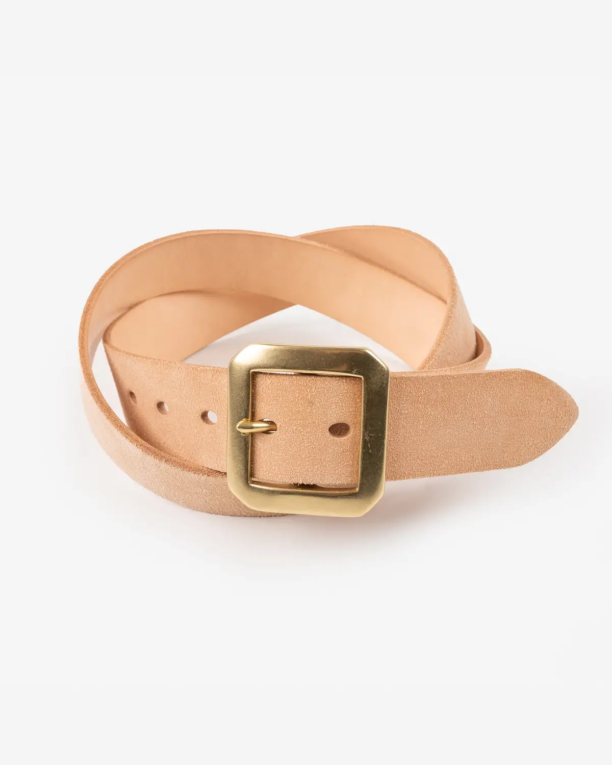 Ogl Single Prong Garrison Buckle Leather Belt - Rough Out Natural 1