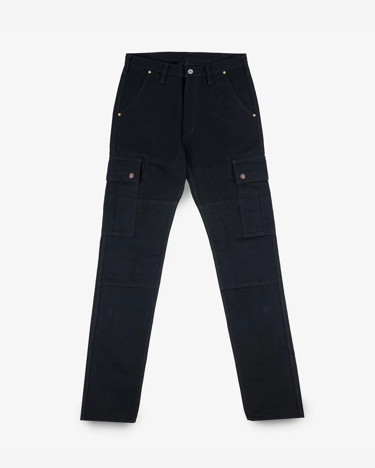 14Oz Selvedge Denim Cargo Pants - Black/Black 1