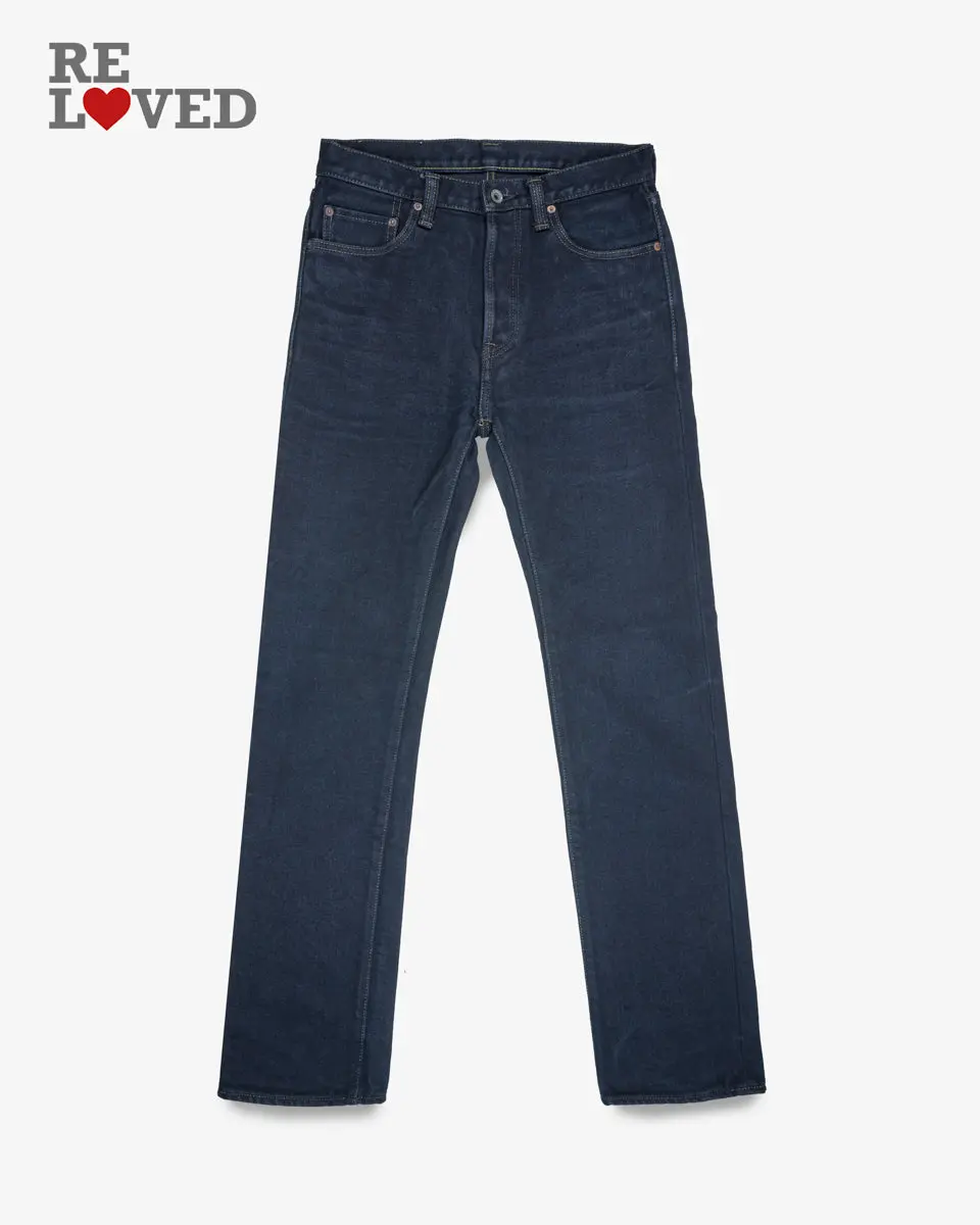 21Oz Selvedge Denim Straight Cut Jeans - Indigo Overdyed Black (Ihxb01xod) Size 32, Hemmed To 34.0" 1