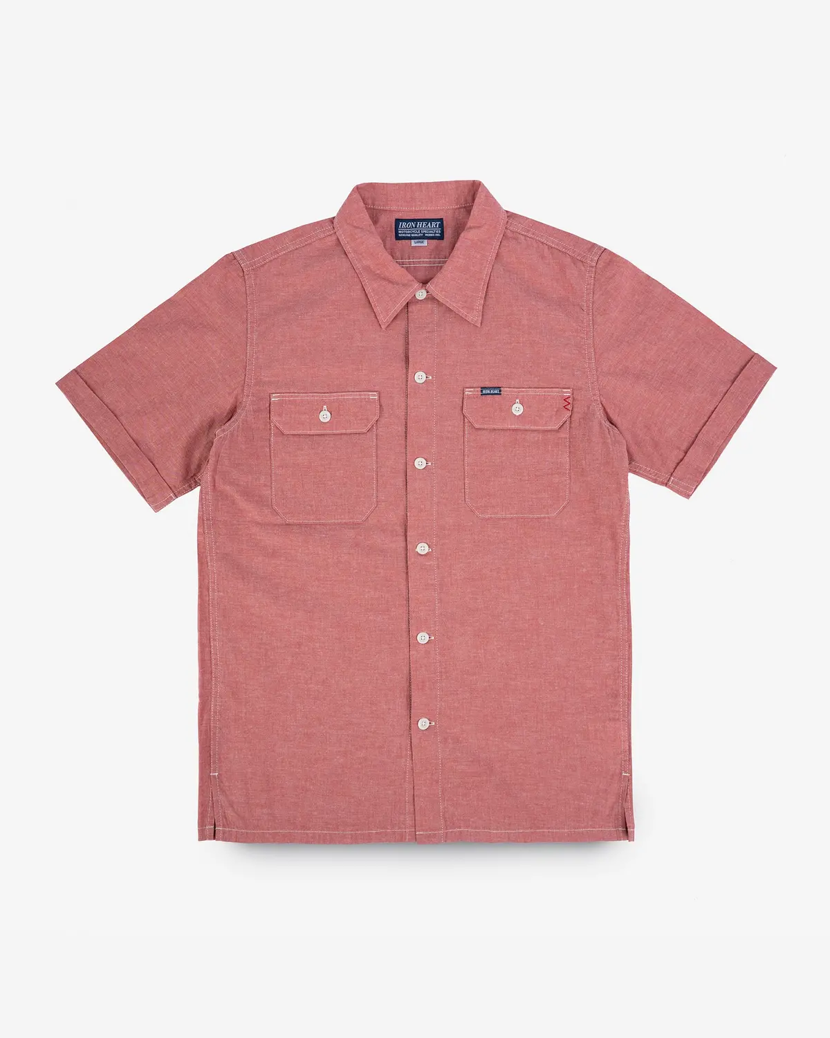 4Oz Selvedge Short Sleeved Summer Shirt - Red 1