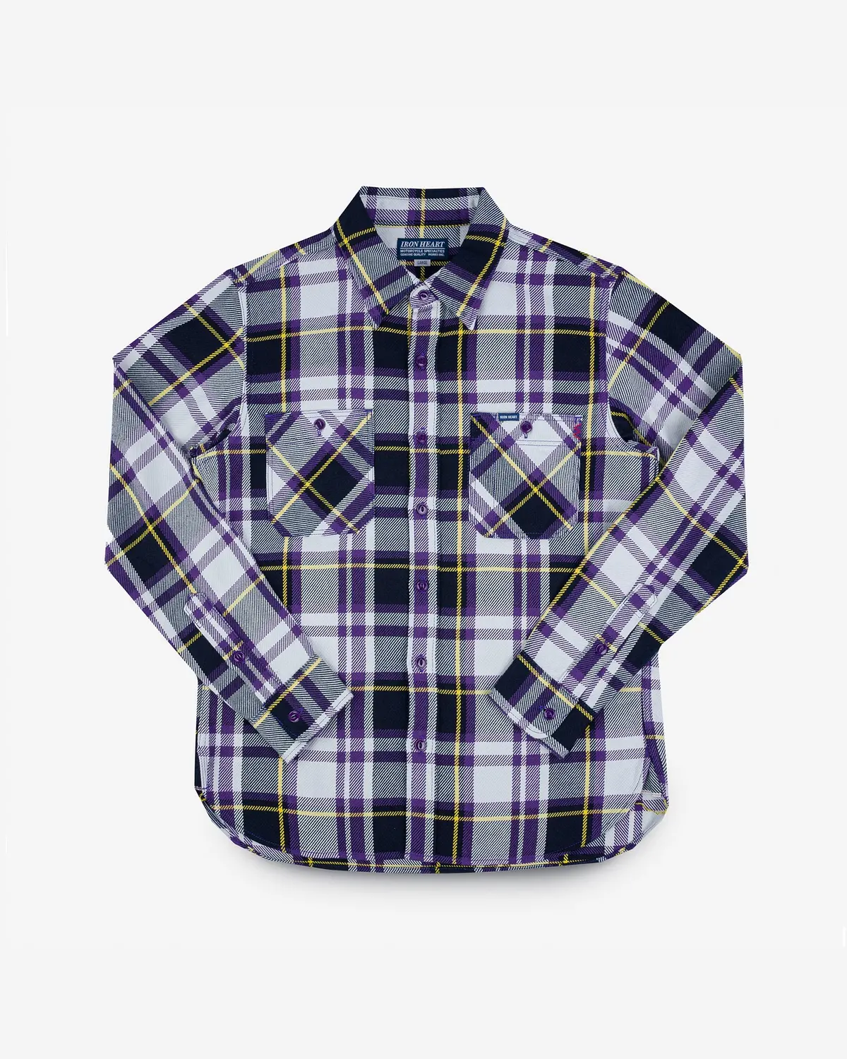 9Oz Selvedge American Check Work Shirt - Purple 1