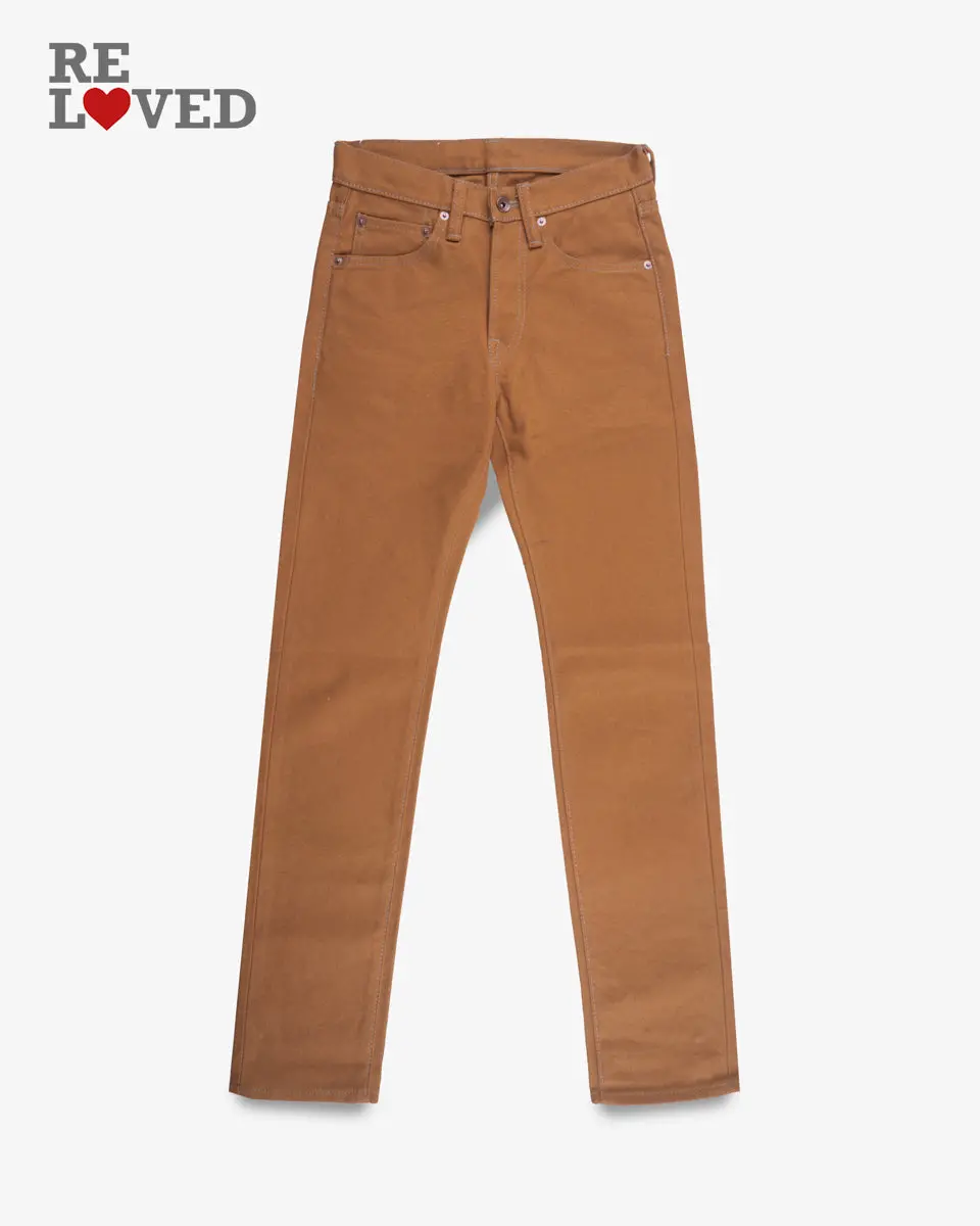 17Oz Duck Slim Tapered Cut Jeans - Brown (Ih-777D) Tag 28, Hemmed To 30.0" 1