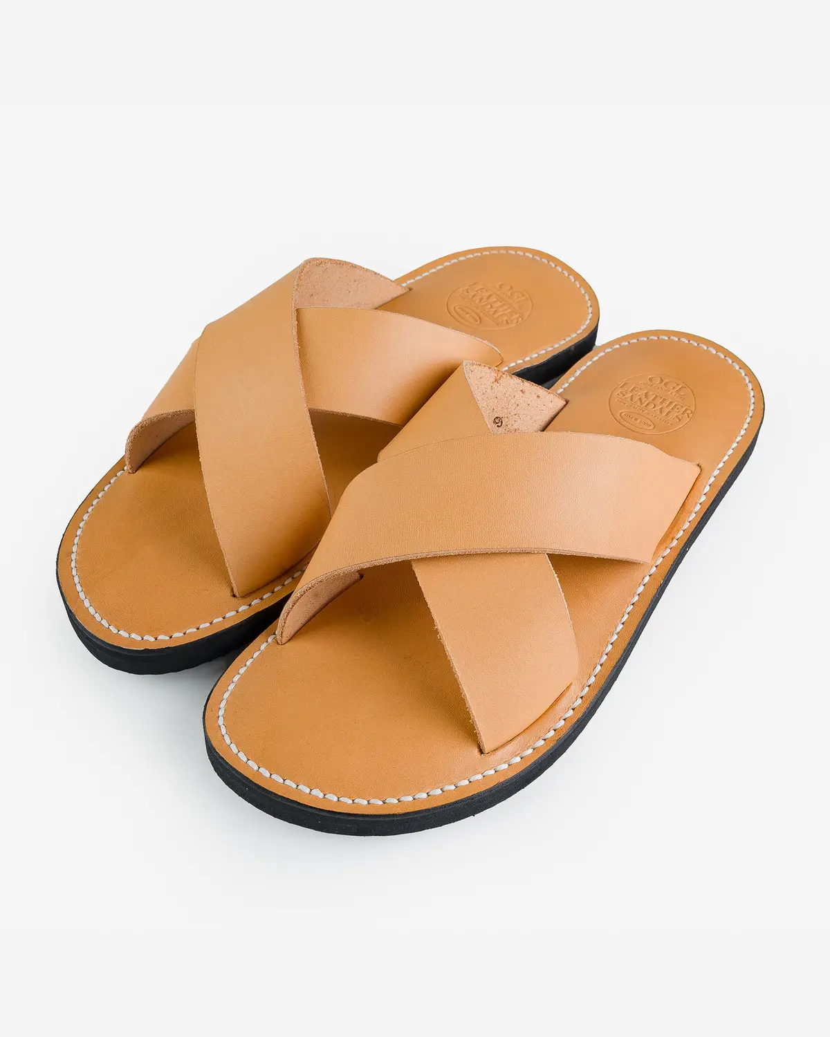 Ogl X Dr. Sole Leather Cross Sandals - Natural 1