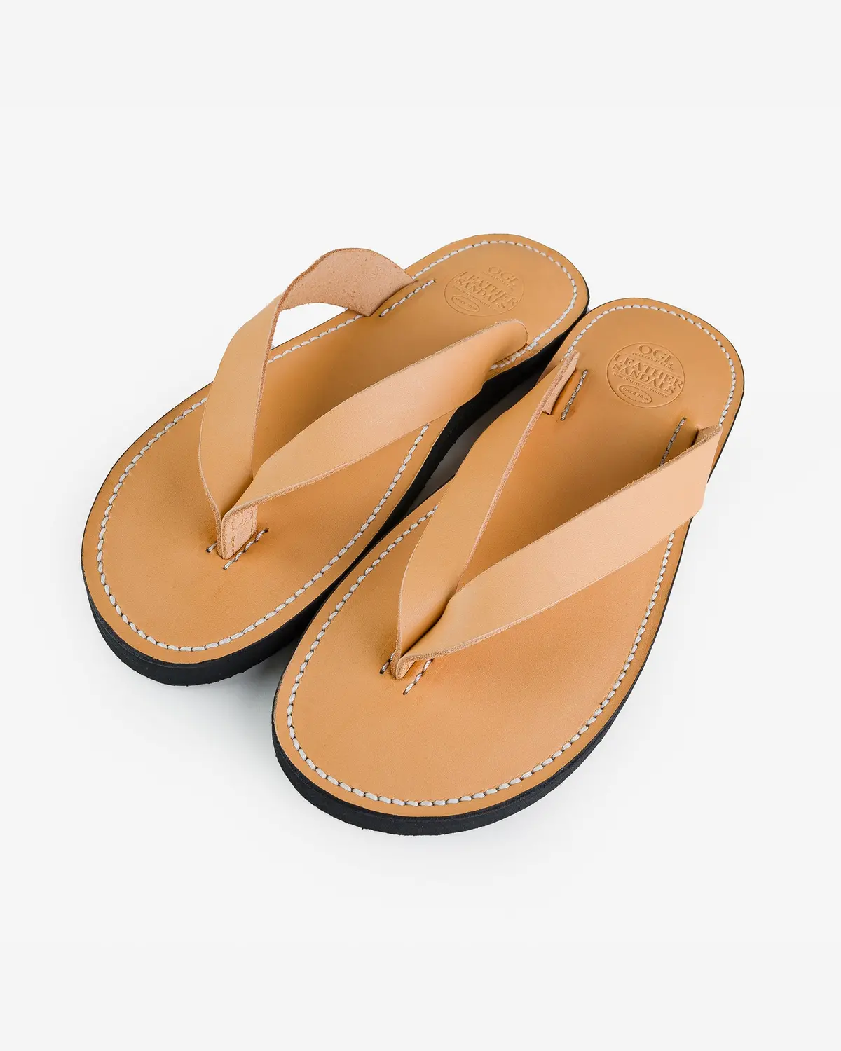 Ogl X Dr. Sole Leather Thong Sandals - Natural 1