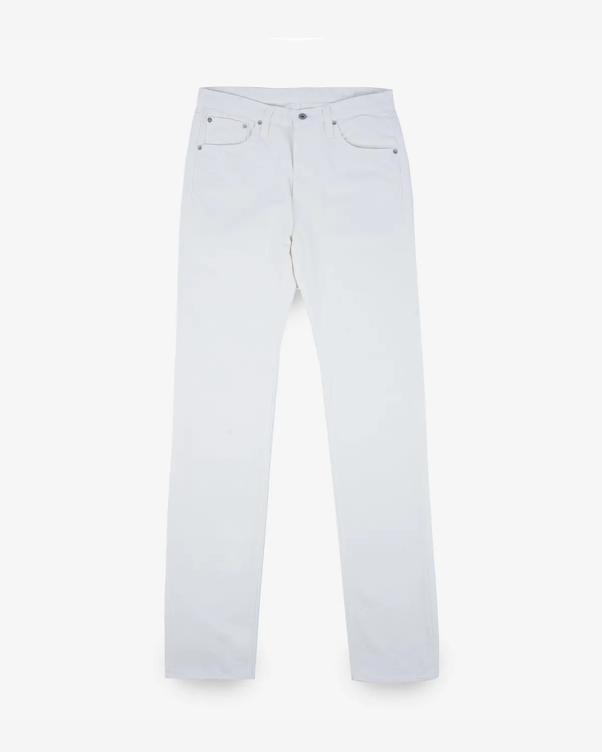 13.5Oz Denim Slim Straight Cut Jeans - White 1