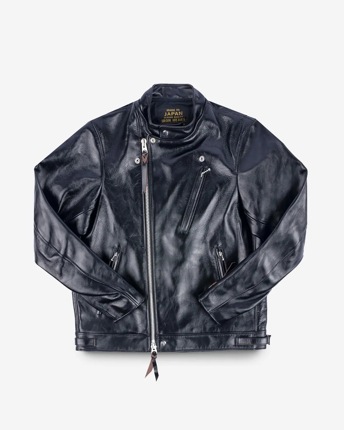 Japanese Horsehide Double Motorcycle Jacket - Black 1
