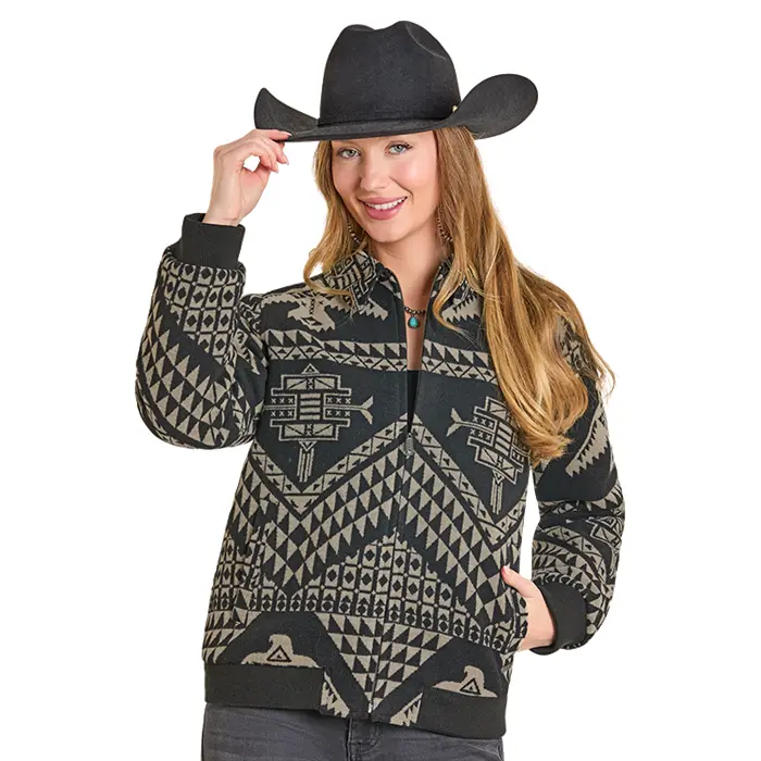 Aztec Bomber Jacket At Bourbon Cowgirl 1