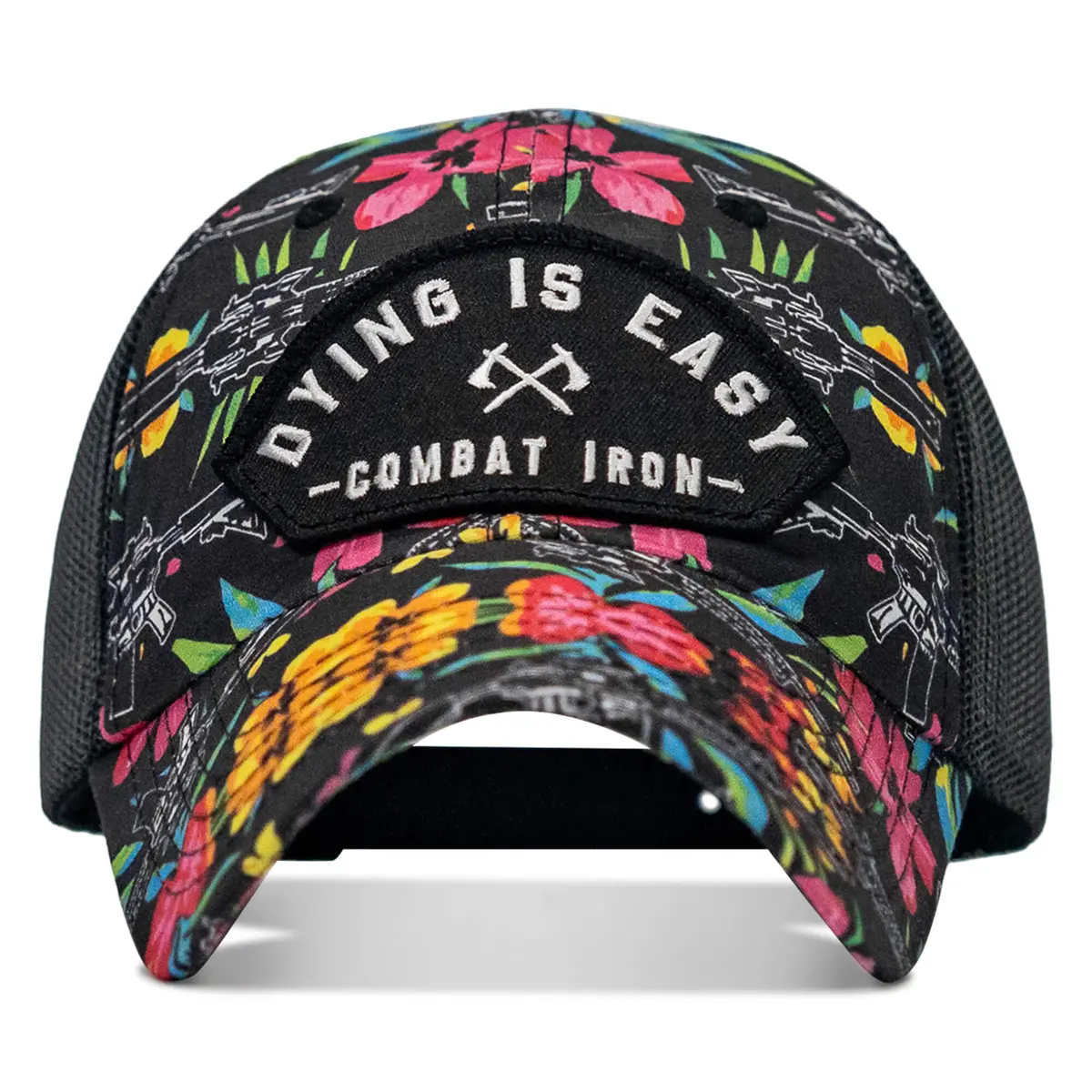 Dying Is Easy Arched Patch Tactical Ripstop Mesh Snapback Hat 1