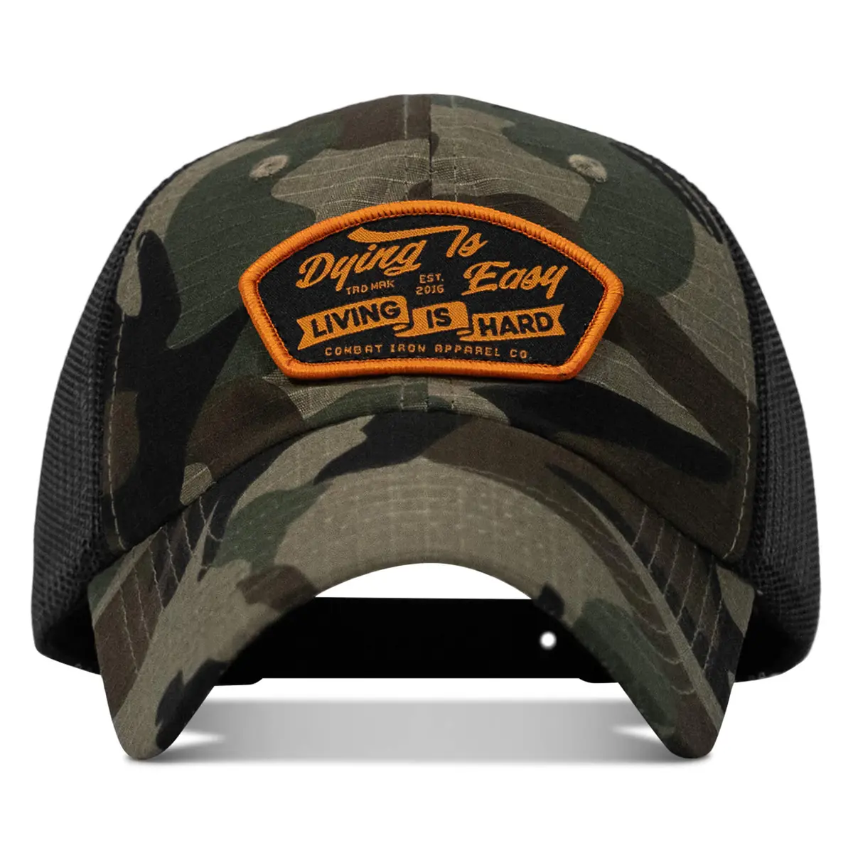 Dying Is Easy, Living Is Hard Patch Tactical Ripstop Mesh Snapback Hat 1