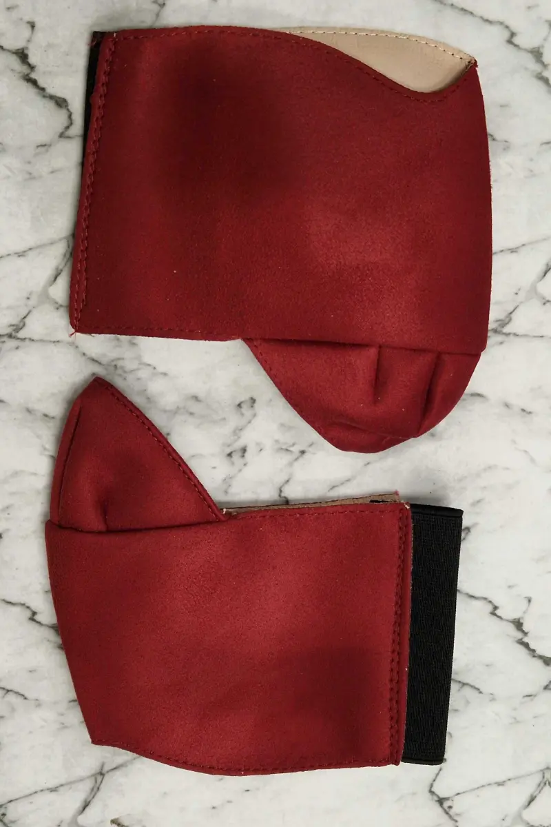 Hella Heels Classique 8Inch Boot Protector - Dark Red Faux Suede 1