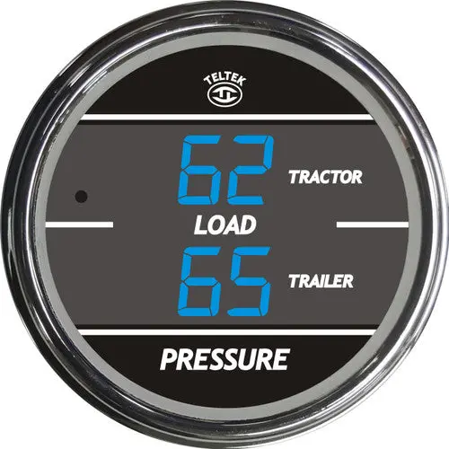 #251 Dual Load Pressure 0-100 Tractor/Trailer; Blue Display; Chrome Bezel 1