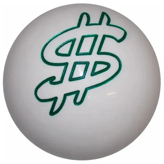White Dollar Sign Shift Knob #E-Dlr-Wht (1/2"-13 Female Threads) 1