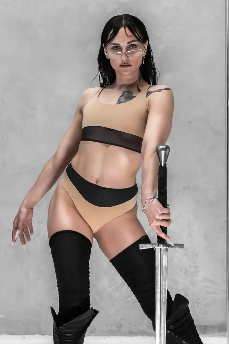 Mæd Glitch High-Waisted Shorts - Exposed 1