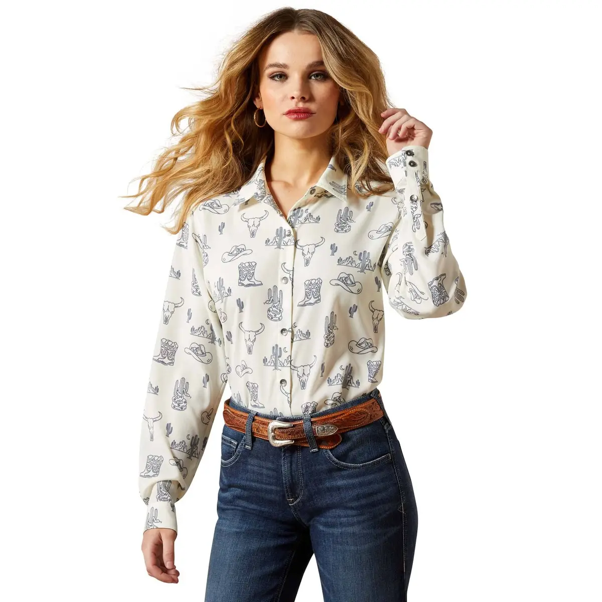 Ariat Homestyle Shirt Deserted Print At Bourbon Cowgirl 1