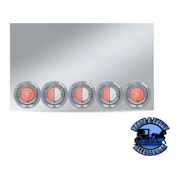 Tu-9022Lw2 (20″ Drop) Dual Led Rear Center Panel – Watermelon Leds (Clear Lens) 304 Stainless Steel 1