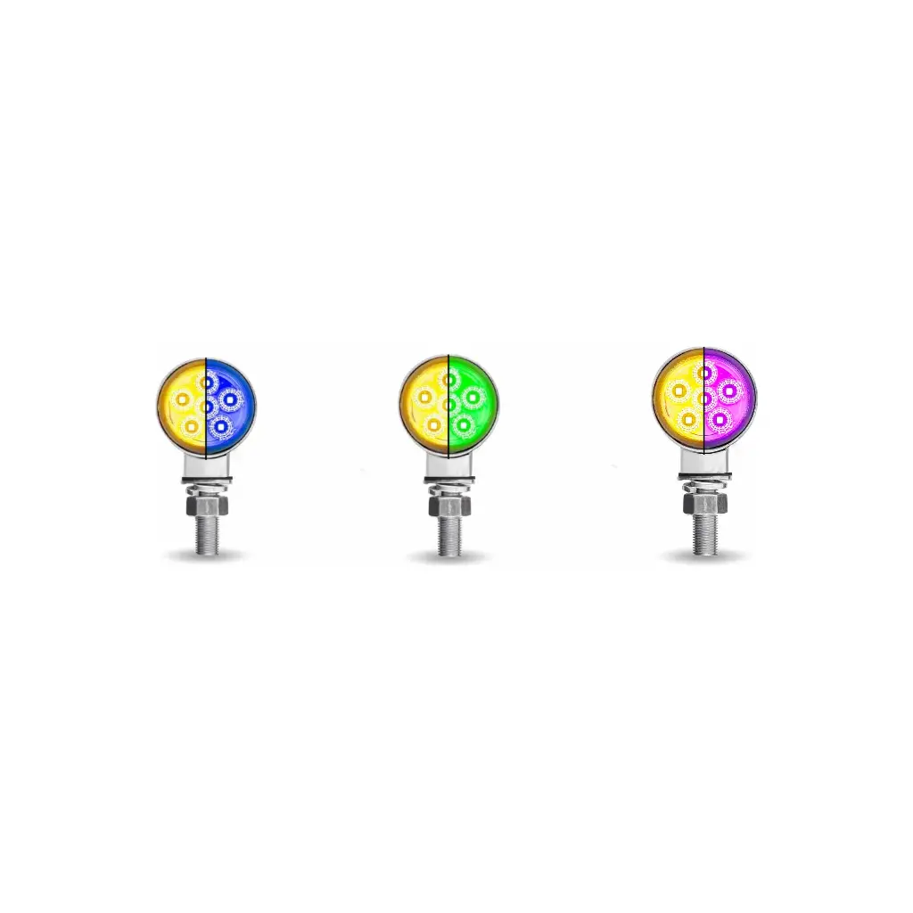 1.8" Mini Double Face Round Reflector Led Light - Trux Dual Revolution (Choose Color) 1