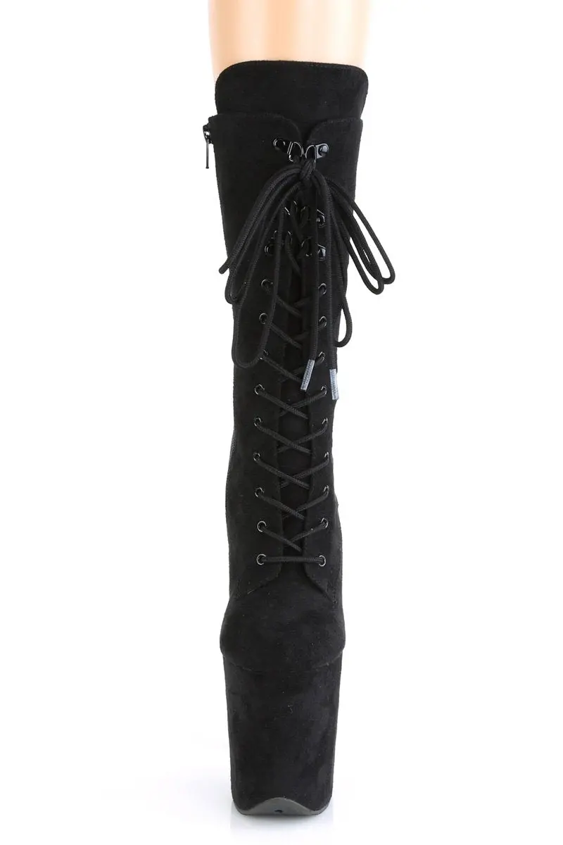 Pleaser Usa Flamingo-1050Fs Faux Suede 8Inch Boots - Black 2
