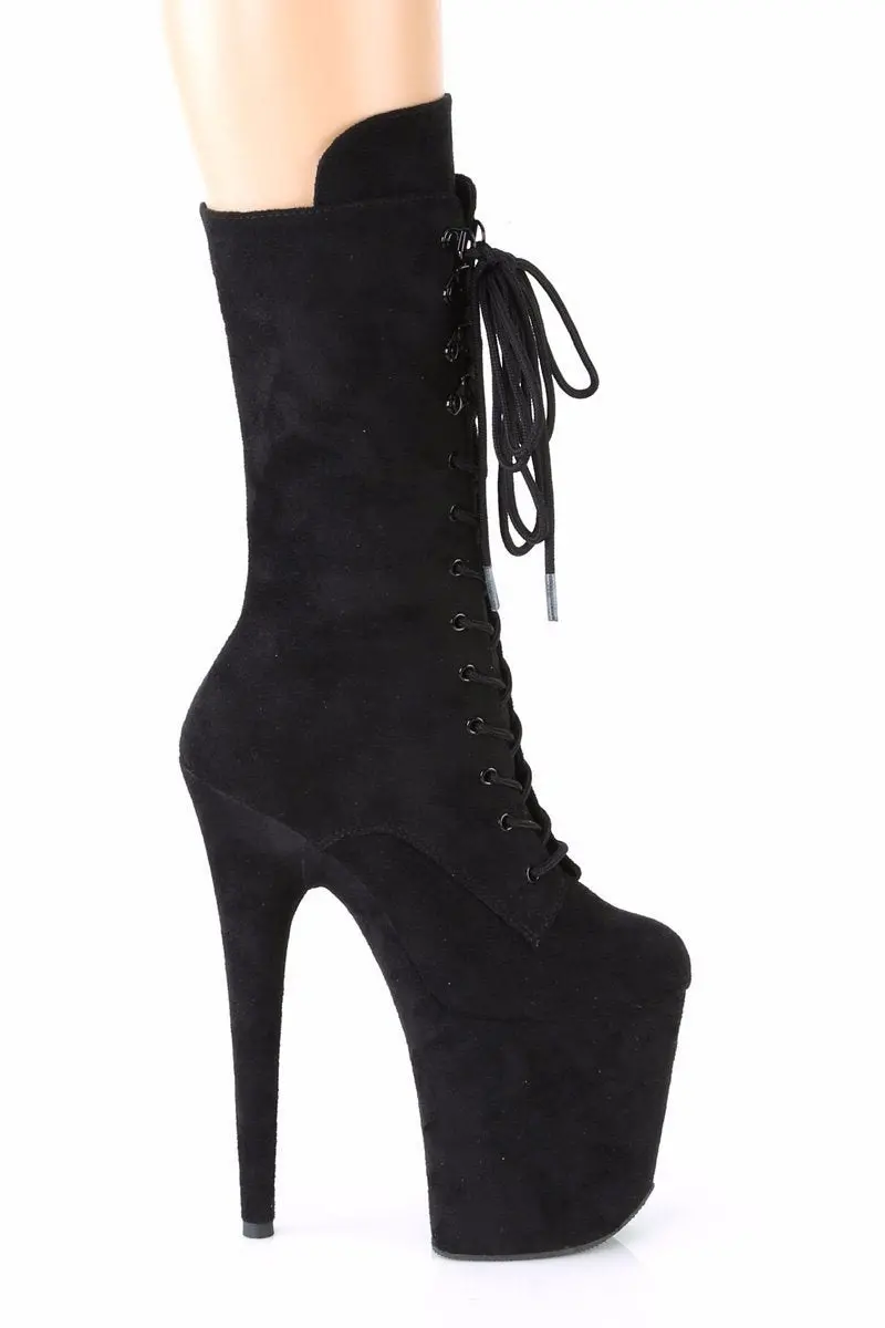 Pleaser Usa Flamingo-1050Fs Faux Suede 8Inch Boots - Black 3