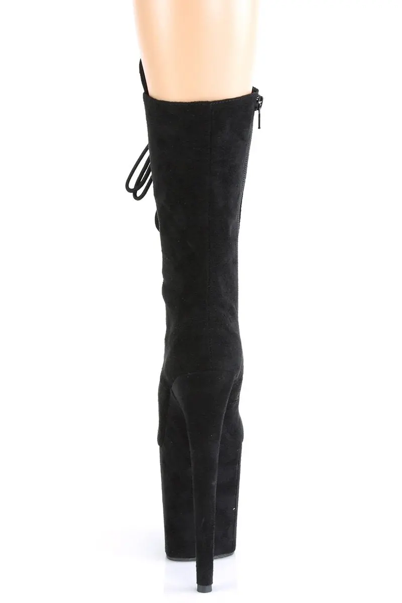 Pleaser Usa Flamingo-1050Fs Faux Suede 8Inch Boots - Black 4