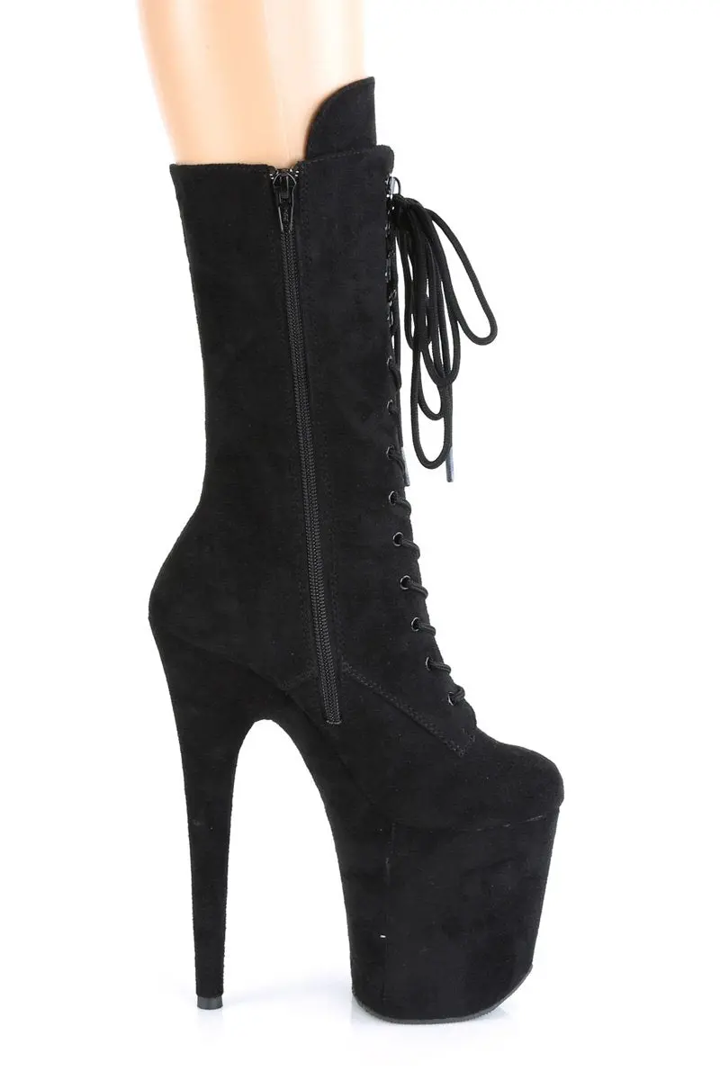 Pleaser Usa Flamingo-1050Fs Faux Suede 8Inch Boots - Black 5