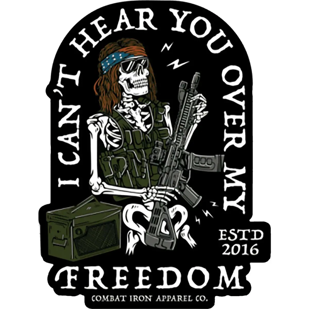 I Can't Hear You Over My Freedom Ar Guitar Rocker All Weather Decal 1