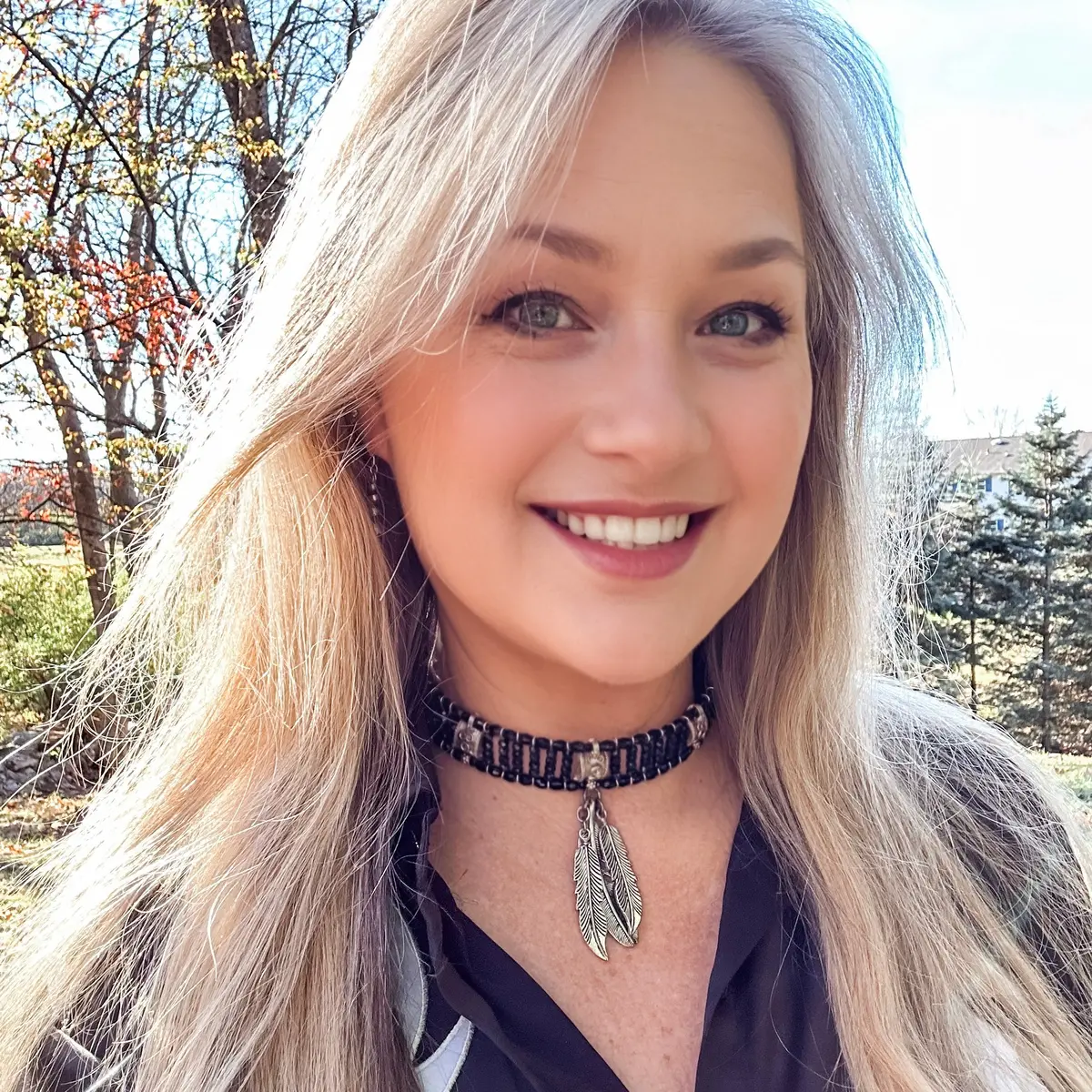 Memory Choker With Feathers Black Necklace - Amy Kaplan For Bourbon Cowgirl 1