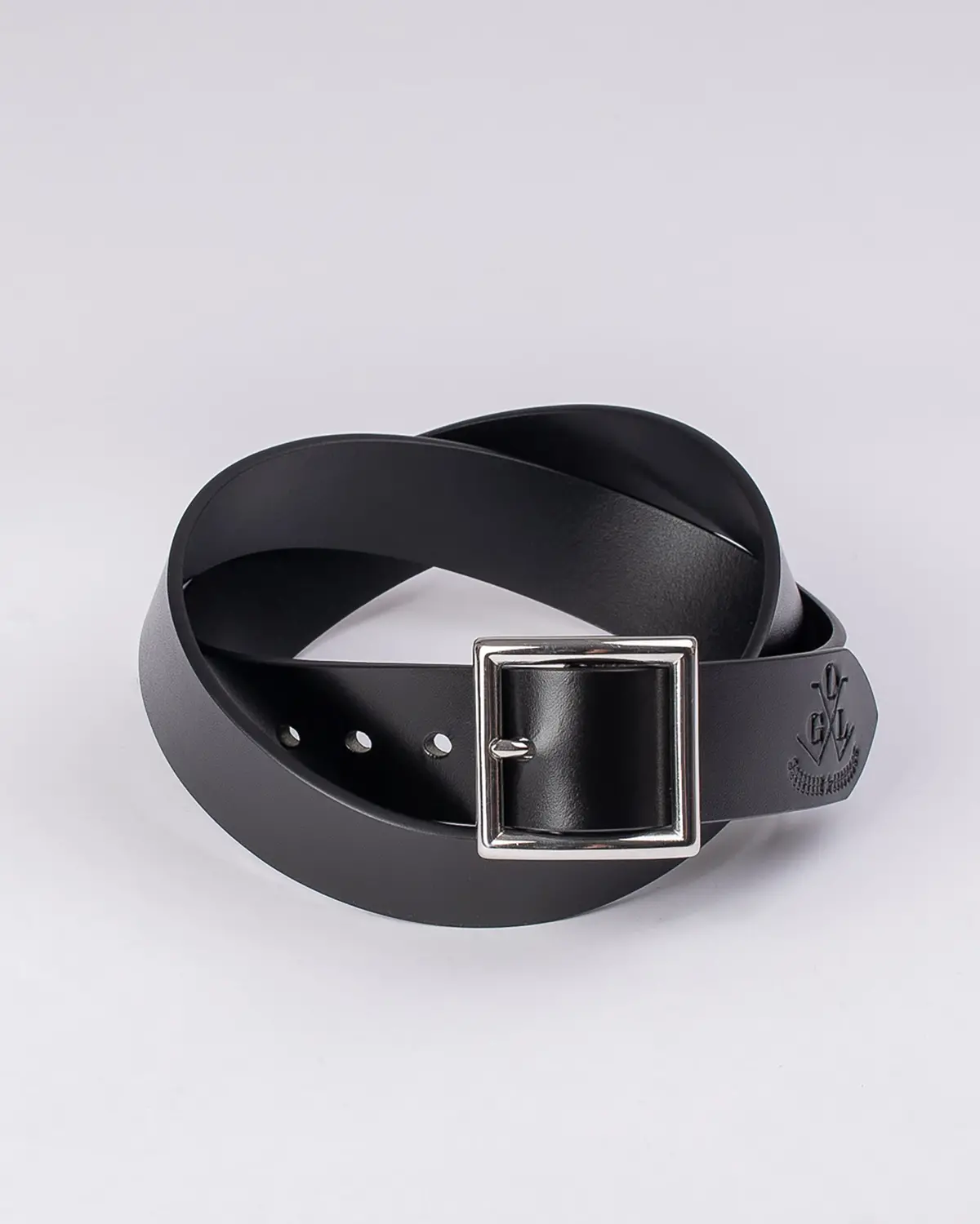 Ogl Vintage Buckle Leather Belt - Black 1