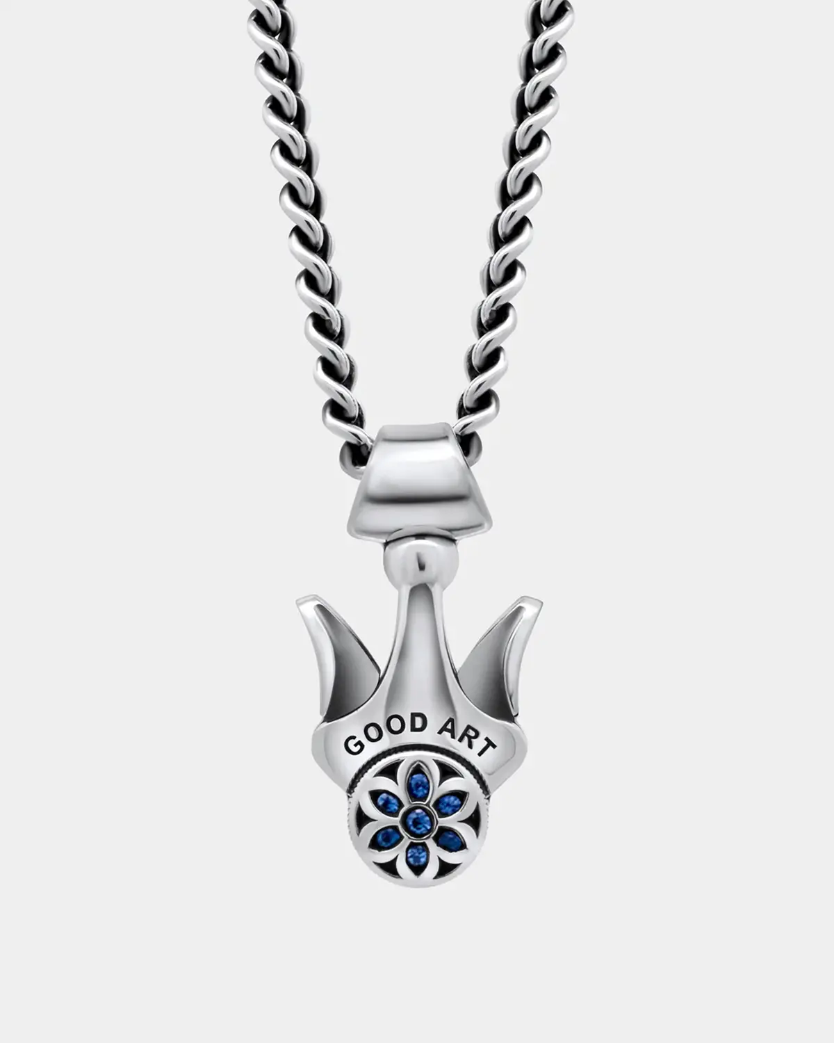 Good Art Hlywd Model 10 Button - Sterling Silver With Sapphires 1