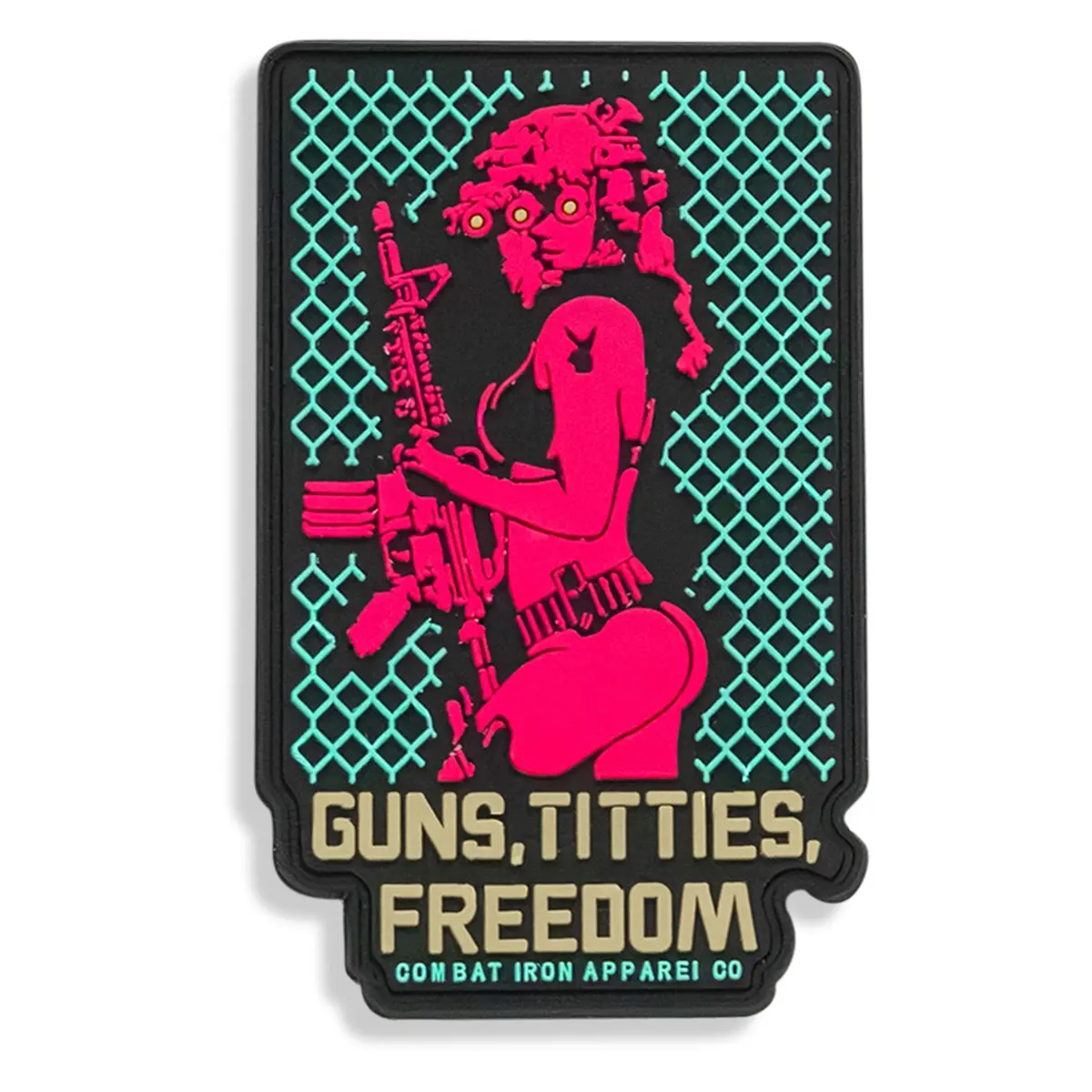 Guns, Titties, Freedom Retro Pvc Patch 1