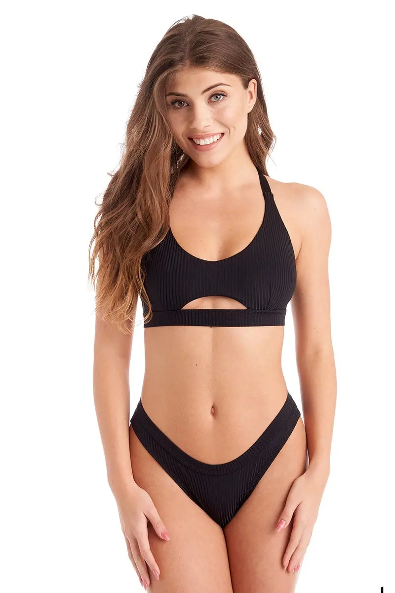 Bandurska Giselle Bottoms - Ribbed Black 1