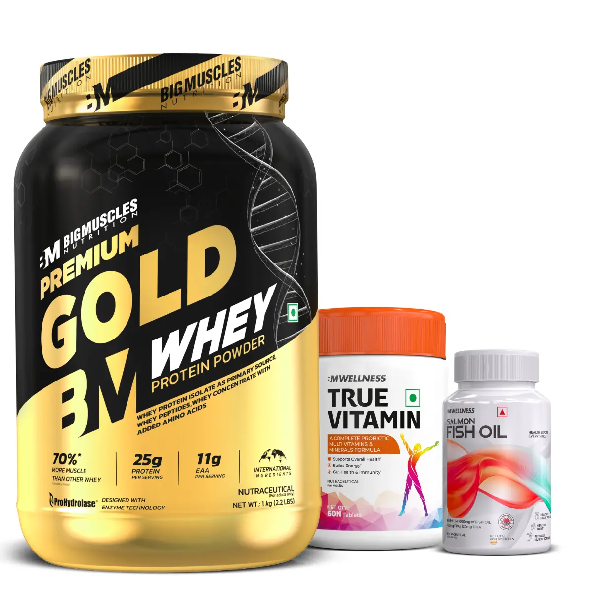 Premium Gold Whey + Fish Oil + Multivitamin 1