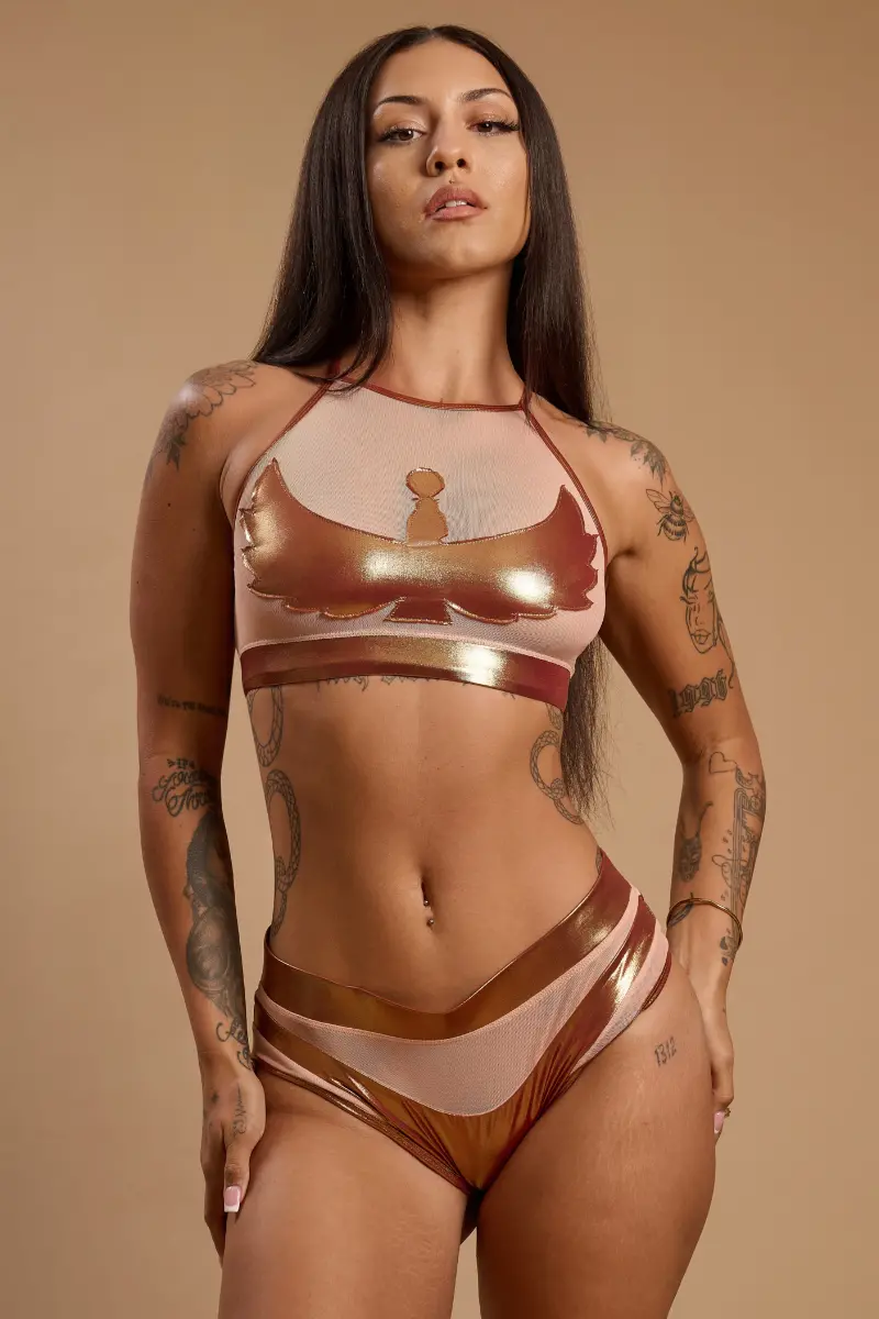 Cxix I S I S Goddess Bottoms - Phoenix Gold With Sand Mesh 1