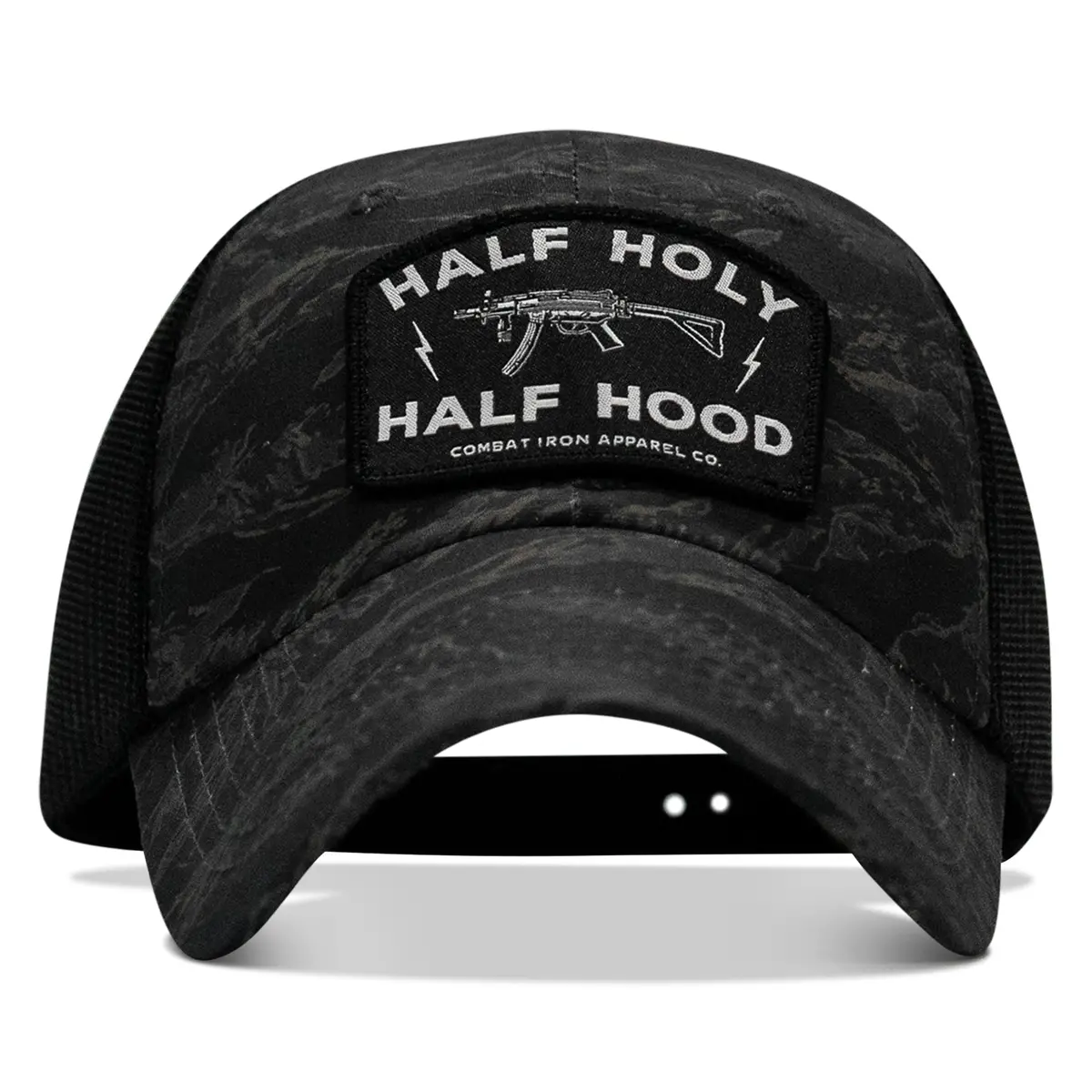 Half Holy. Half Hood Patch. Tactical Ripstop Mesh Snapback Hat 1