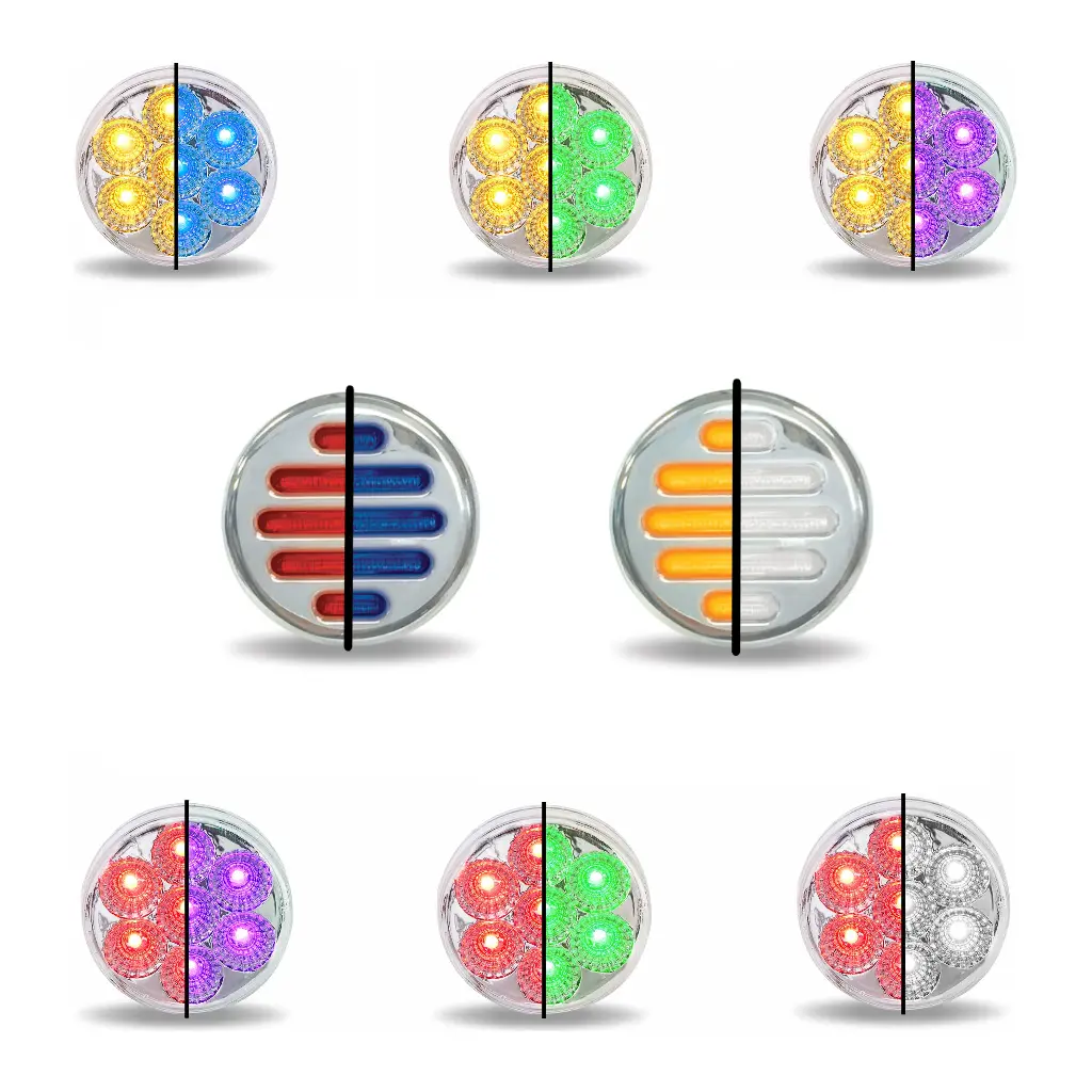 2" Round Trux Dual Revolution Leds (Choose Color And Style) 1
