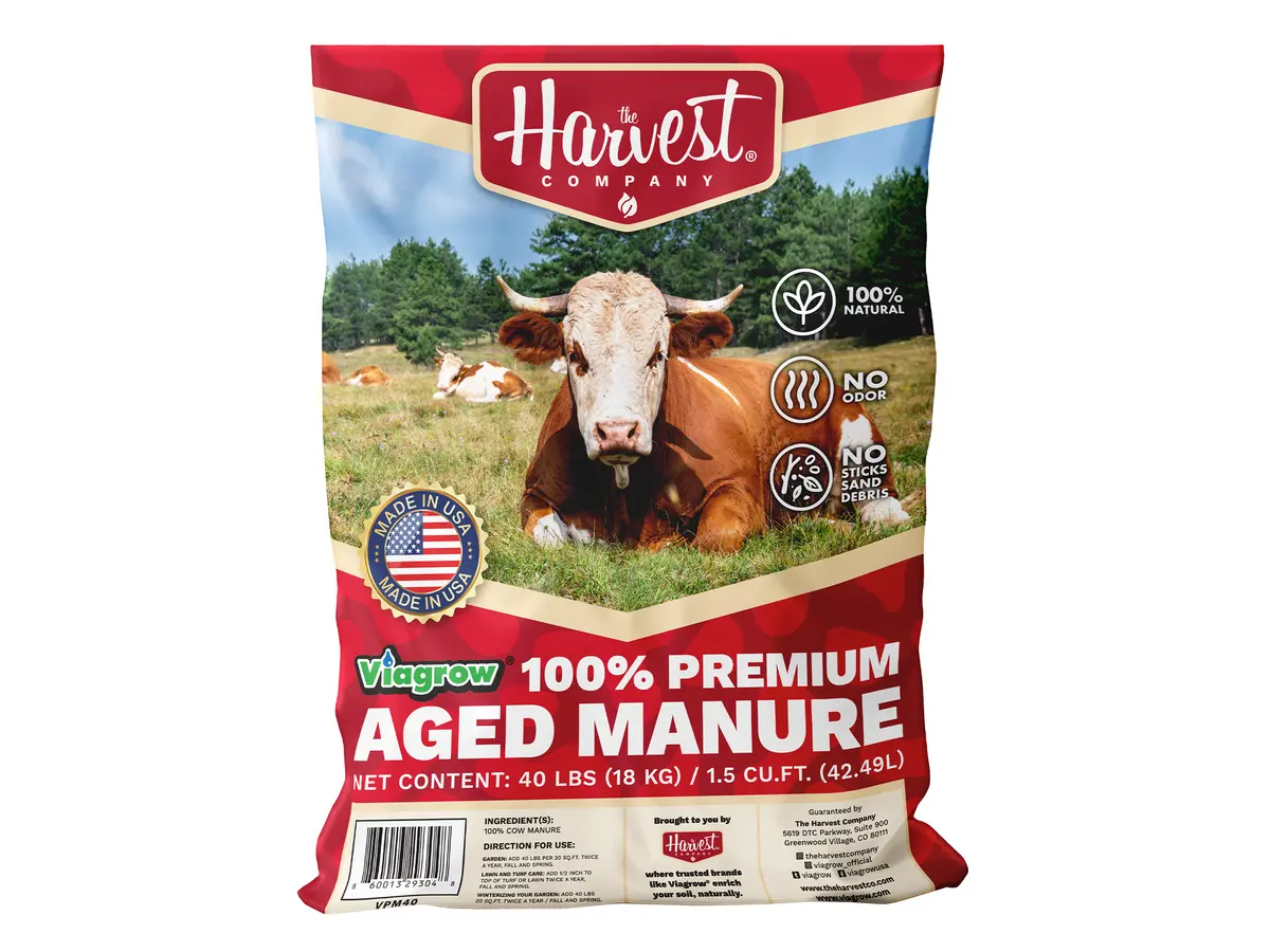 The Harvest Company Viagrow 40 Lb. 1.5 Cu. Ft. Organic Cow Manure Soil Amendment Premium Aged Compost (1-Pack) (Vpm40) 1