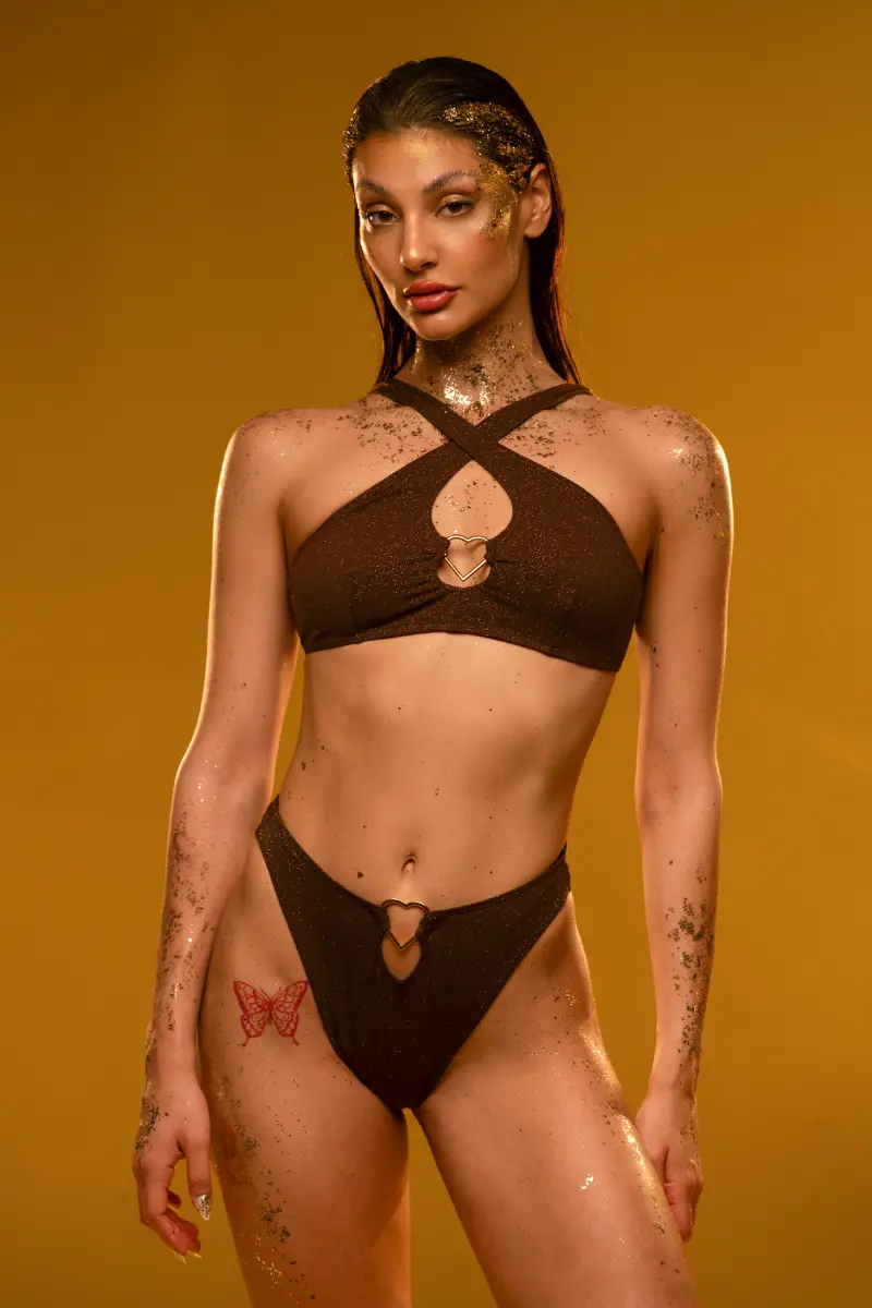 Rad X Pj Exclusive Heartbreaker Top - Brown Glitter 1