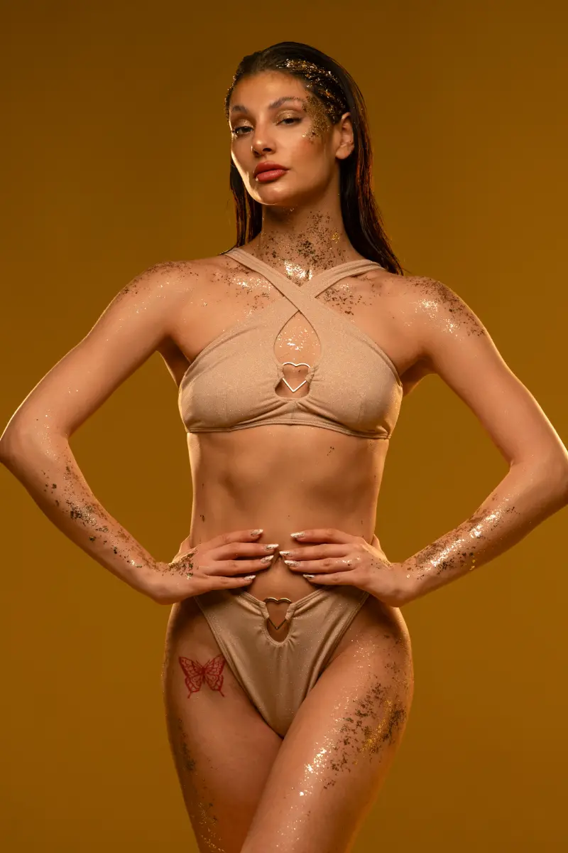 Rad X Pj Exclusive Heartbreaker Top - Gold Glitter 1