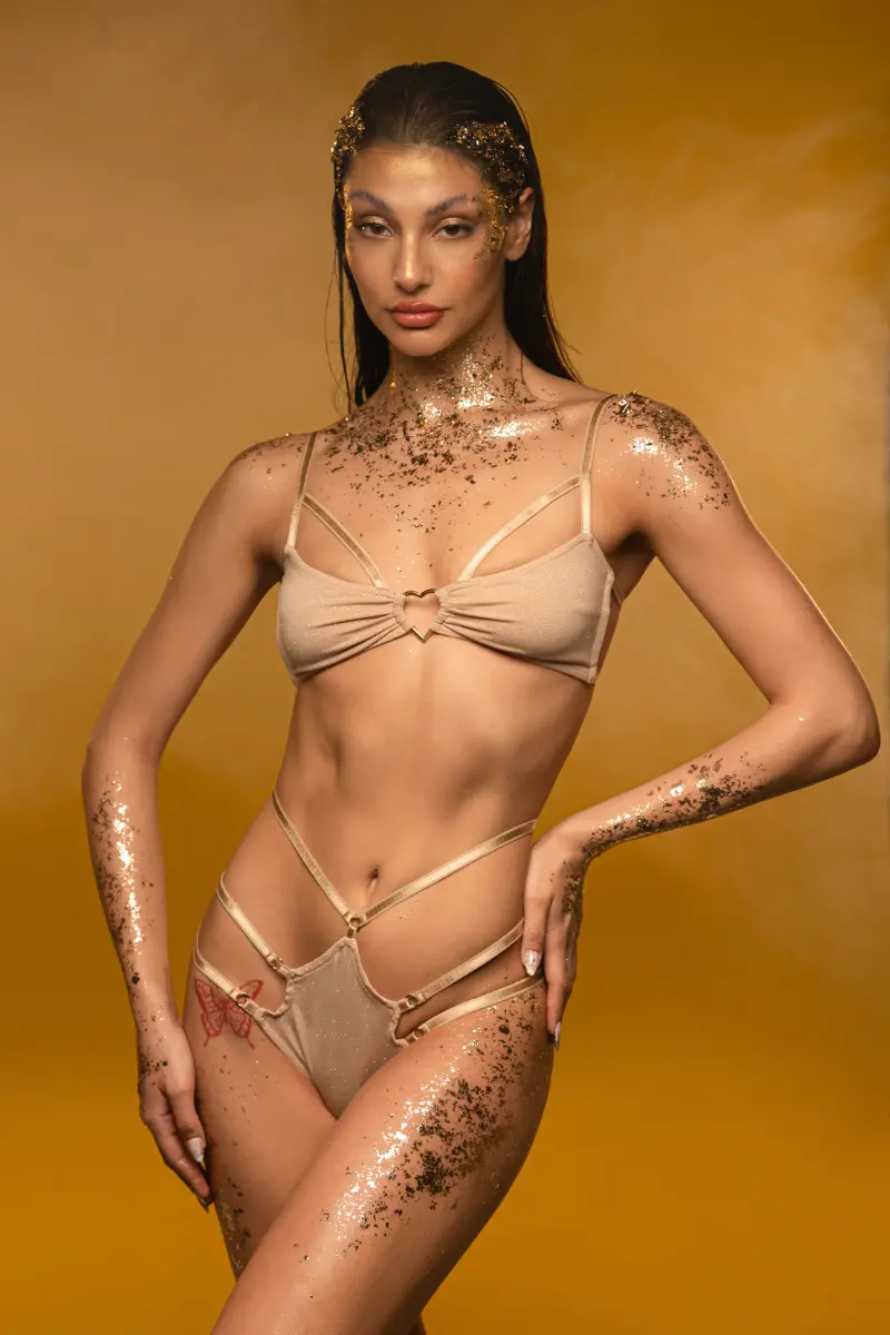 Rad X Pj Exclusive Hedonism Top - Gold Glitter 1