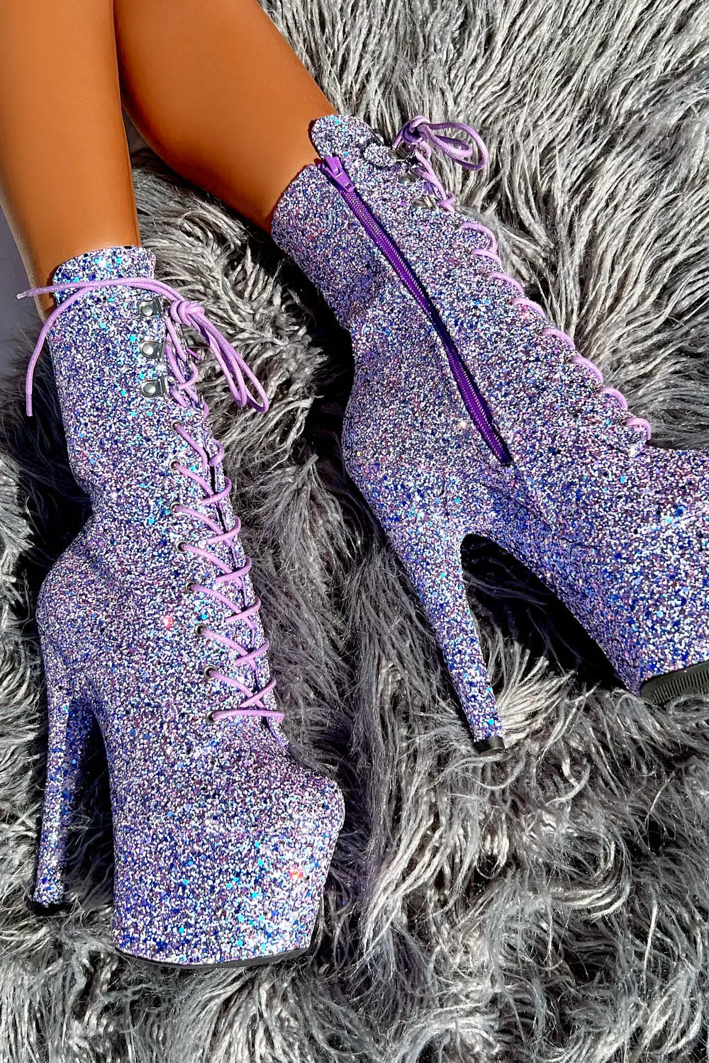 Hella Heels The Glitterati Xtra 7Inch Boots -  Confetti 3