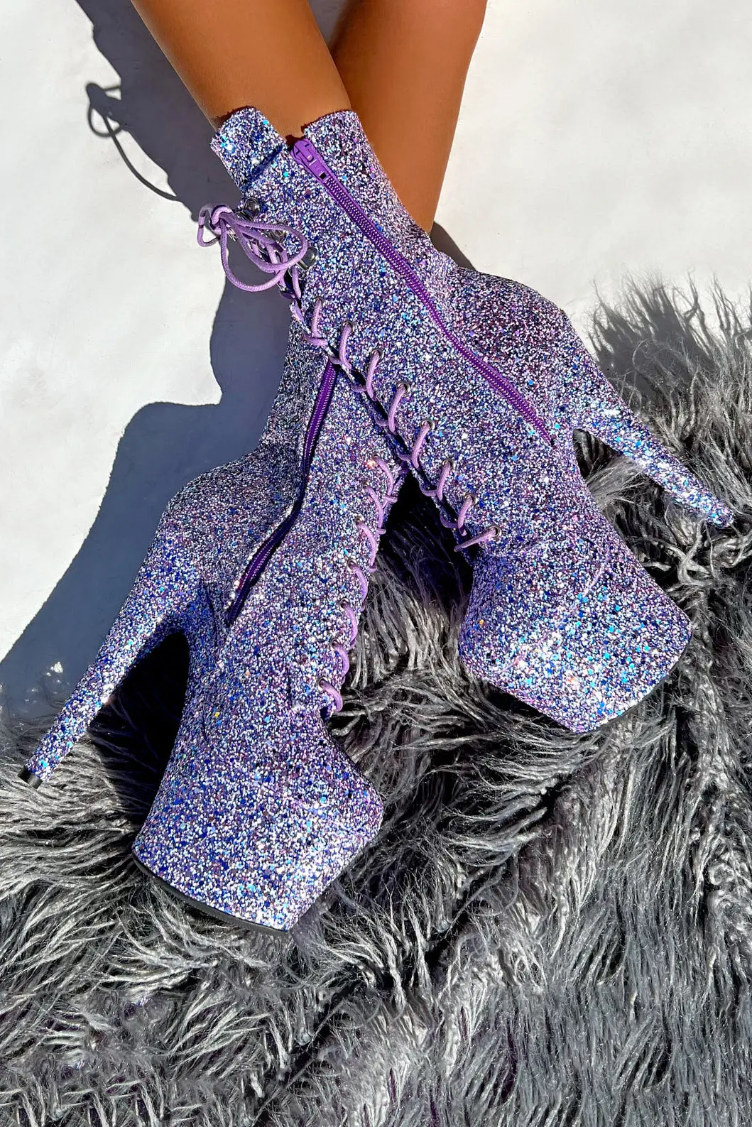 Hella Heels The Glitterati Xtra 7Inch Boots -  Confetti 1