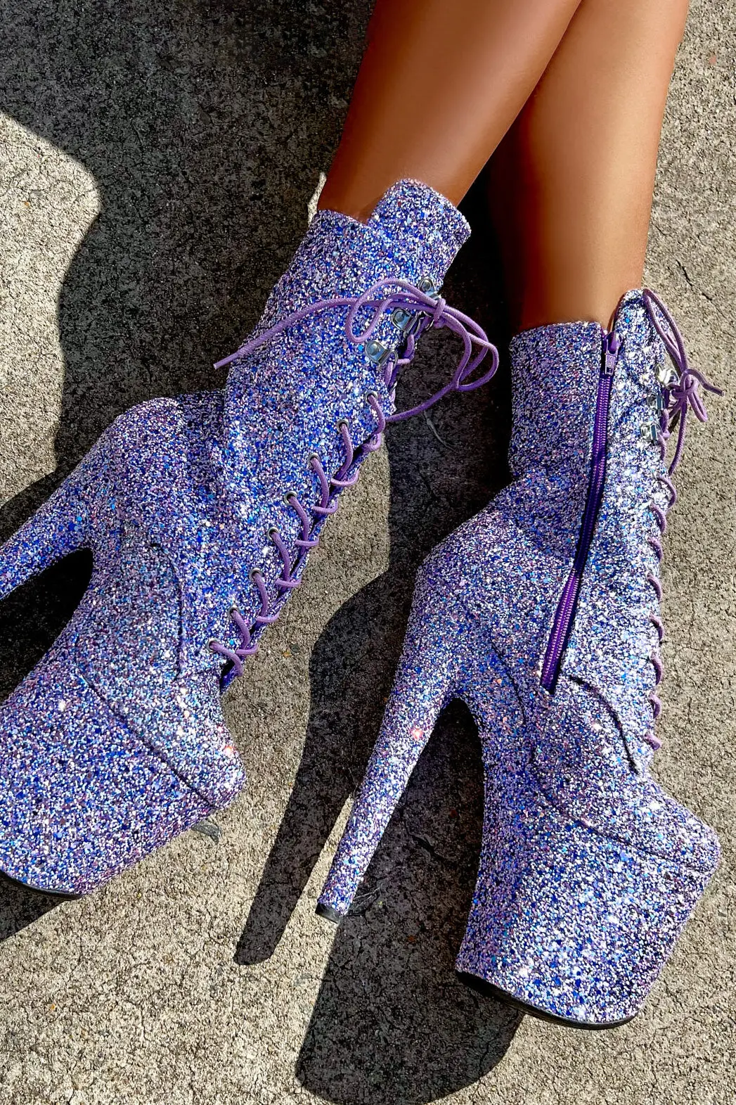 Hella Heels The Glitterati Xtra 8Inch Boots -  Confetti 4
